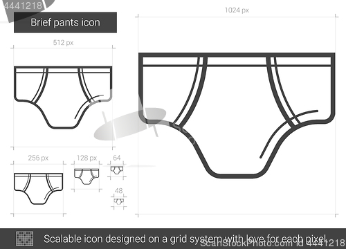 Image of Brief pants line icon.