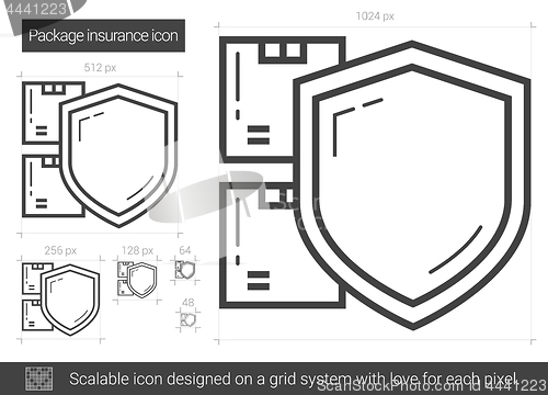 Image of Package insurance line icon.