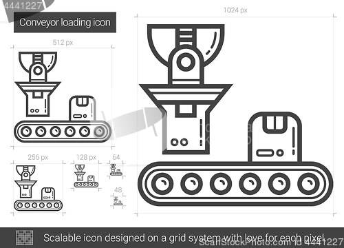 Image of Conveyor loading line icon.