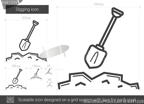 Image of Digging line icon.