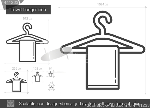 Image of Towel hanger line icon.