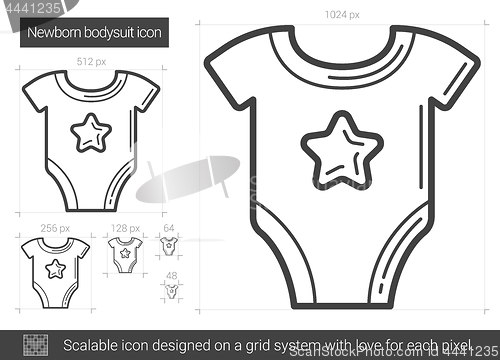 Image of Newborn bodysuit line icon.