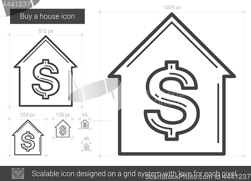 Image of Buy a house line icon.