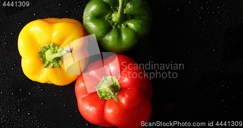 Image of Three colorful fresh peppers