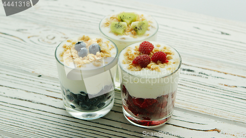 Image of Cups with berries and cream