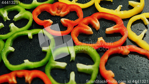 Image of Colorful rings of bell peppers