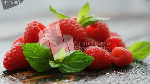 Image of Heap of fresh raspberries