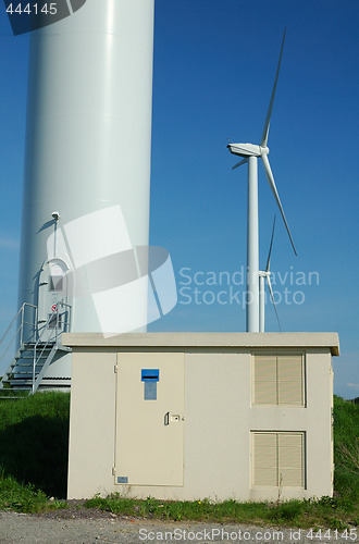 Image of Electric tranformer down of a windturbine