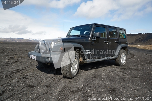 Image of Jeep Wrangler on Icelandic terrain