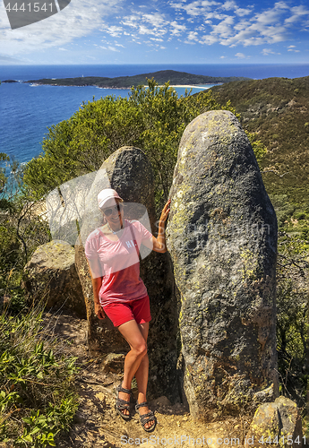 Image of Standing beside the Two and a Half Sisters rock formations