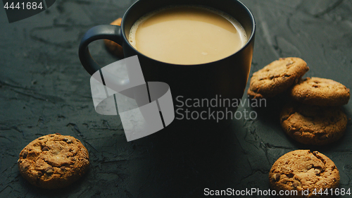 Image of Mug of cocoa and cookies