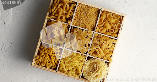 Image of Box filled with assorted macaroni