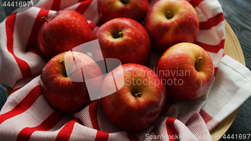 Image of Fresh apples on napkin 