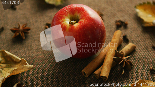 Image of Ripe apple with aromatic spices