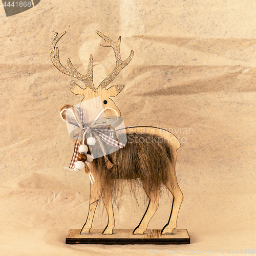 Image of Christmas decoration wooden reindeer