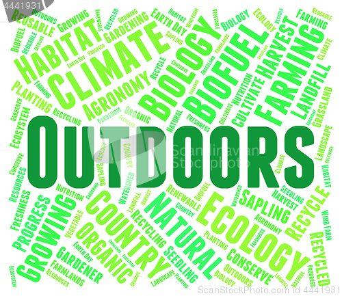 Image of Outdoors Word Shows Picturesque Words And Nature