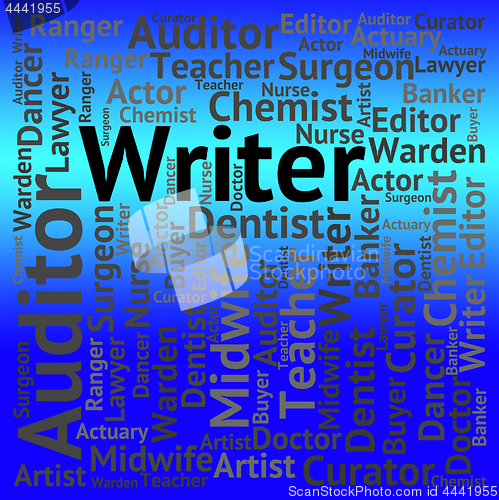 Image of Writer Job Means Writing Words And Employee