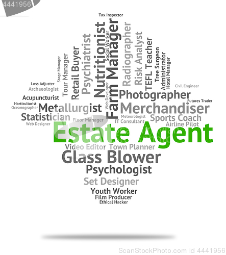 Image of Estate Agent Represents Employee Career And Jobs