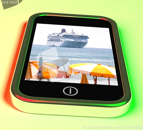 Image of Cruise Ship Travel Picture Taken On Mobile Phone
