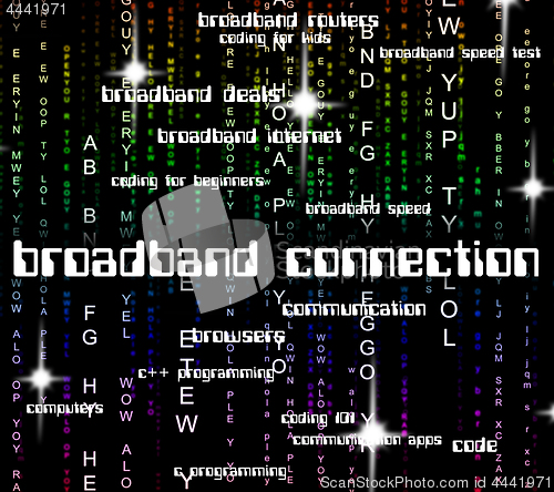 Image of Broadband Connection Means World Wide Web And Computer