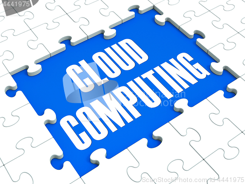 Image of Cloud Computing Puzzle Shows Online Services