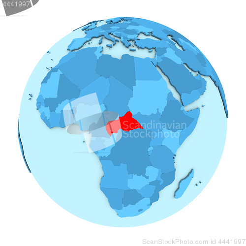 Image of Central Africa on globe isolated