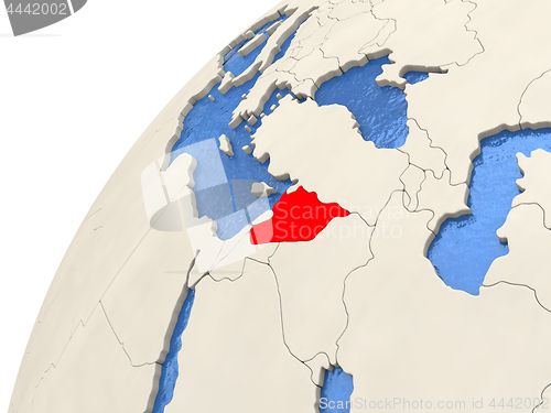 Image of Syria on globe