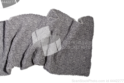 Image of knitted grey scarf