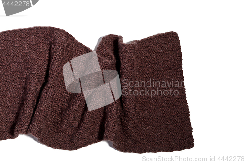 Image of knitted brown scarf 