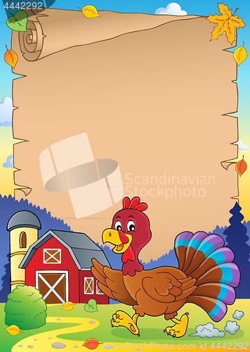 Image of Running turkey bird theme parchment 1