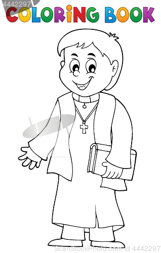 Image of Coloring book young priest topic 1