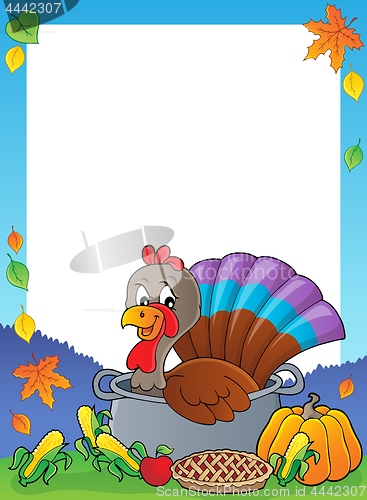 Image of Turkey bird in pan theme frame 1