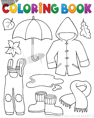 Image of Coloring book autumn objects set 1
