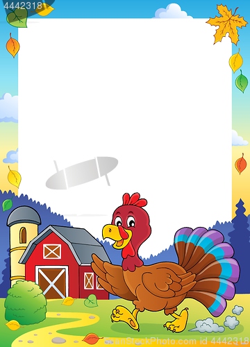 Image of Running turkey bird theme frame 1