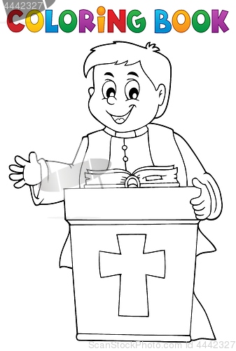 Image of Coloring book young priest topic 2