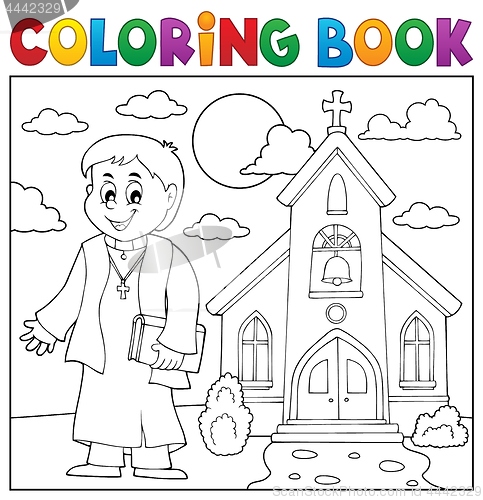Image of Coloring book young priest topic 3