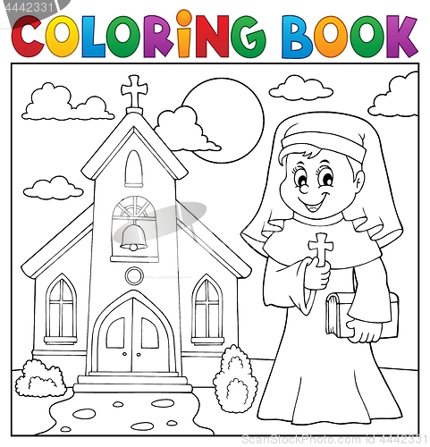 Image of Coloring book happy nun topic 2