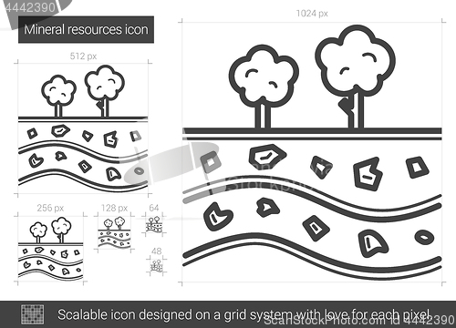 Image of Mineral resources line icon.