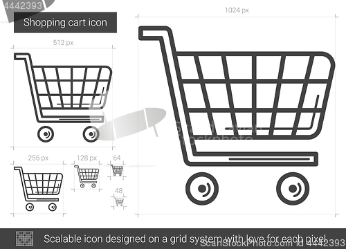 Image of Shopping cart line icon.