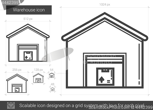 Image of Warehouse line icon.