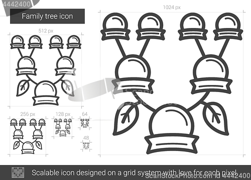 Image of Family tree line icon.