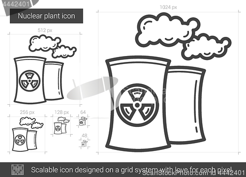 Image of Nuclear plant line icon.