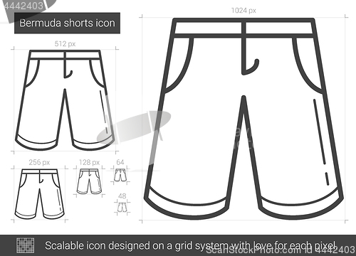 Image of Bermuda shorts line icon.