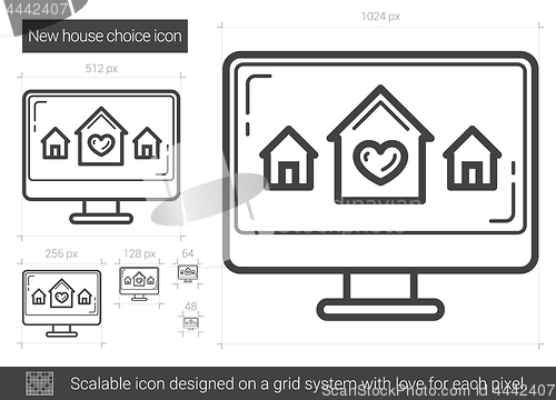 Image of New house choice line icon.