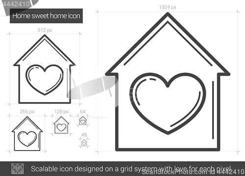 Image of Home sweet home line icon.