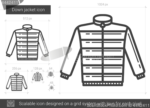 Image of Down jacket line icon.