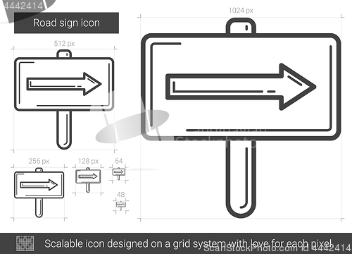 Image of Road sign line icon.