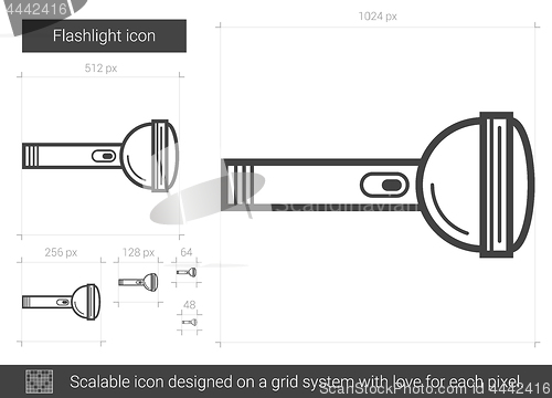 Image of Flashlight line icon.