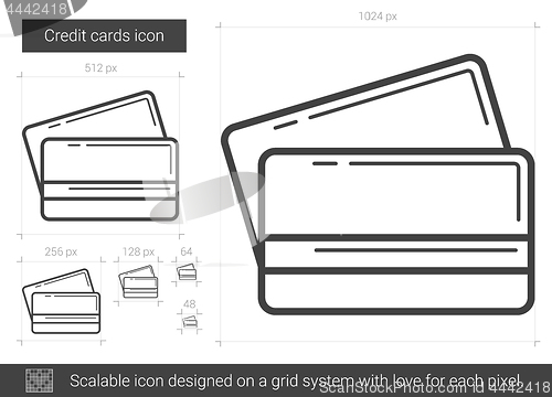 Image of Credit cards line icon.