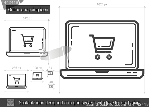 Image of Online shopping line icon.